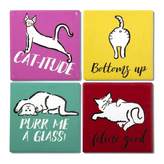 TAG Feline Good Coasters, Set of 4 (G11309)