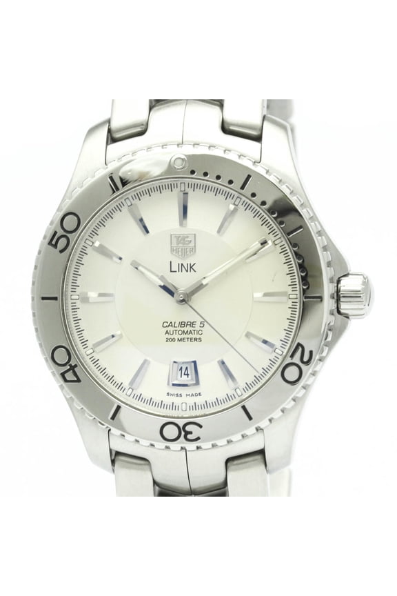 Pre-Owned TAG HEUER Link Calibre 5 Steel Automatic Mens Watch WJ201B Polished