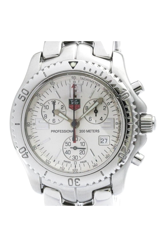 Pre-Owned TAG HEUER Link Chronograph Steel Quartz Mens Watch CT1112 Polished
