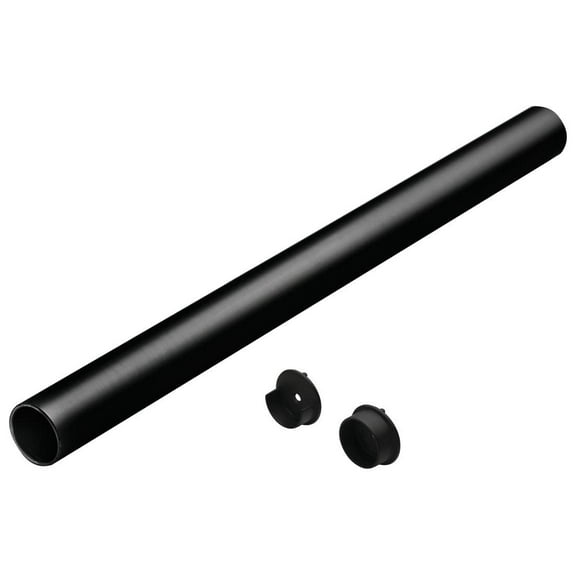 TAG Hardware 1 5/16 Inch Diameter Round Wardrobe Tube Closet Rod with End Supports (BLACK, 47 15/16")