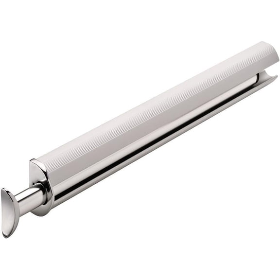 TAG Hardware Premium 14 1/8 Inch Long Expendible Pullout Closet Wardrobe Valet Rod (Matte Aluminum with Chrome)