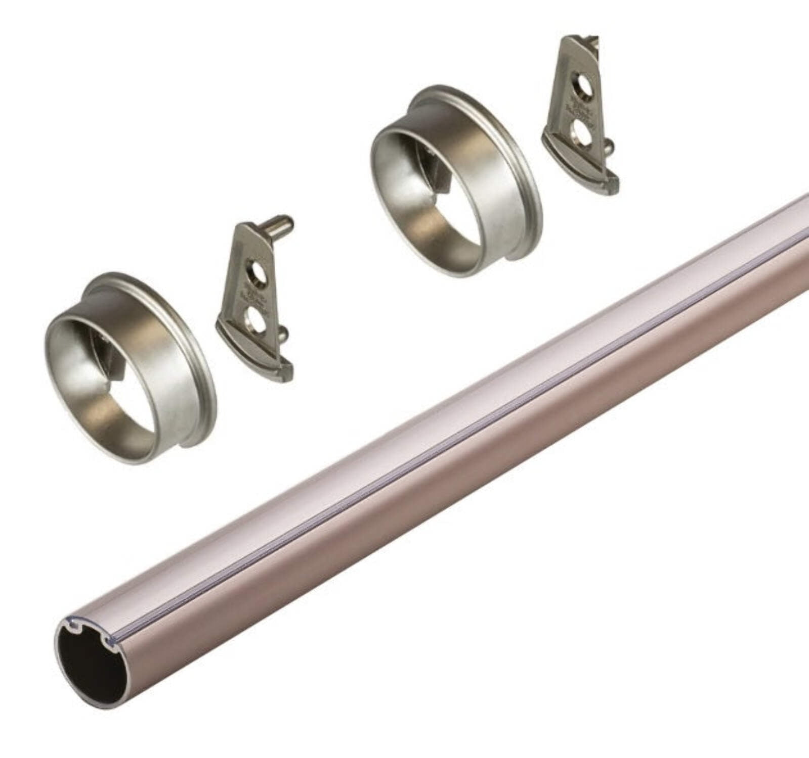 TAG Hardware Premium Concave Wardrobe Closet Rod with End Supports and ...