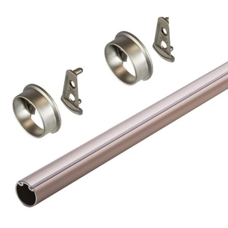 TAG Hardware Premium Concave Wardrobe Closet Rod with End Supports and Protective Cap
