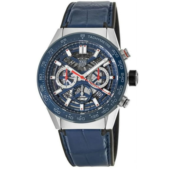 TAG Heuer Carrera Calibre Heuer 02 Automatic Blue Skeleton Dial Men's Watch CBG2A11.FC6460