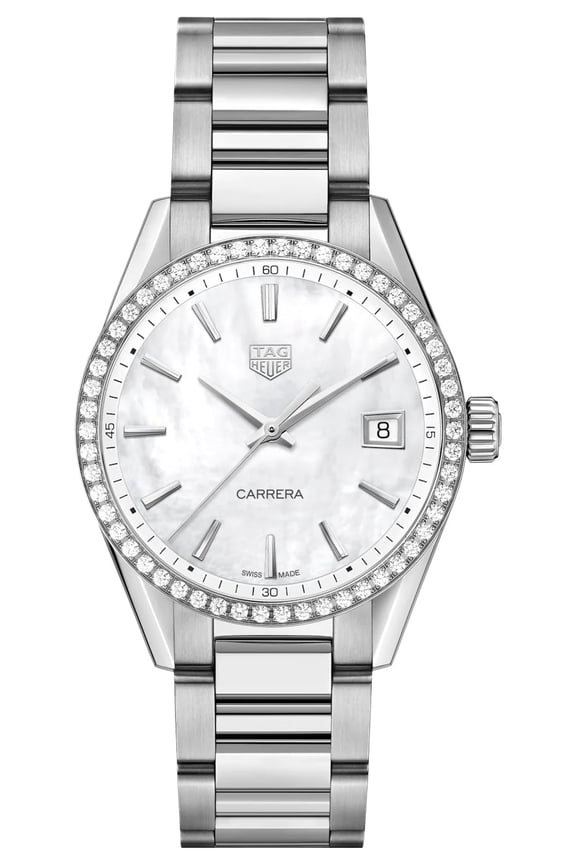 Carrera Stainless Steel Mother-Of-Pearl Dial Diamonds Date Quartz Womens Watch WBK1316.BA0652
