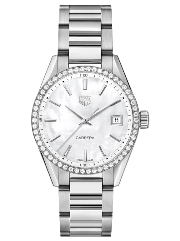 Carrera Stainless Steel Mother-Of-Pearl Dial Diamonds Date Quartz Womens Watch WBK1316.BA0652