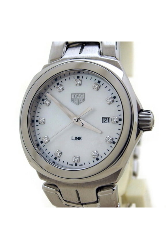 Pre-Owned TAG Heuer Link Date 12P Diamond White Shell Dial Ladies Watch (Good)