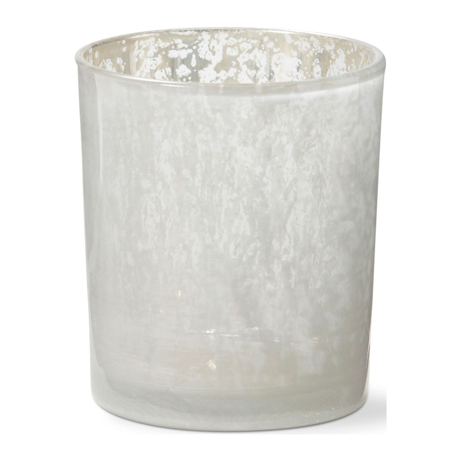 White Mercury Glass Tealight Votive Candle Holder, 4-Inch