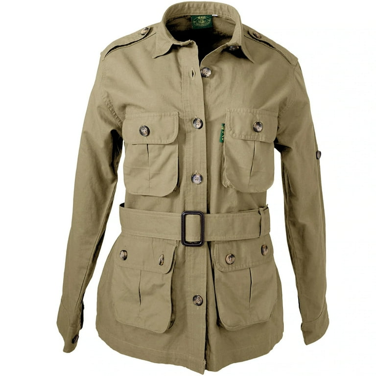 TAG SAFARI Adult Female Safari Jacket, Color: Khaki, Size: M