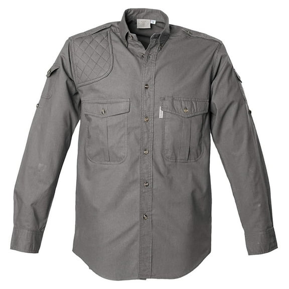 TAG SAFARI Adult Male Shooter Long Sleeve Shirt, Color: Olive, Size: 2XL