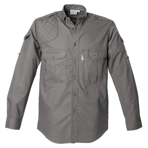 TAG SAFARI Adult Male Shooter Long Sleeve Shirt, Color: Olive, Size: L