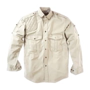 TAG SAFARI Adult Male Shooter Long Sleeve Shirt, Color Stone, Size 2XL