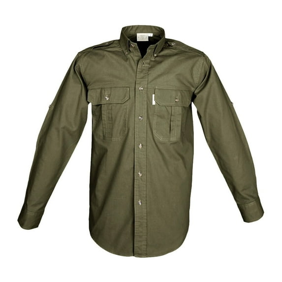 TAG SAFARI Adult Male Trail Long Sleeve Shirt, Color: Moss, Size: L