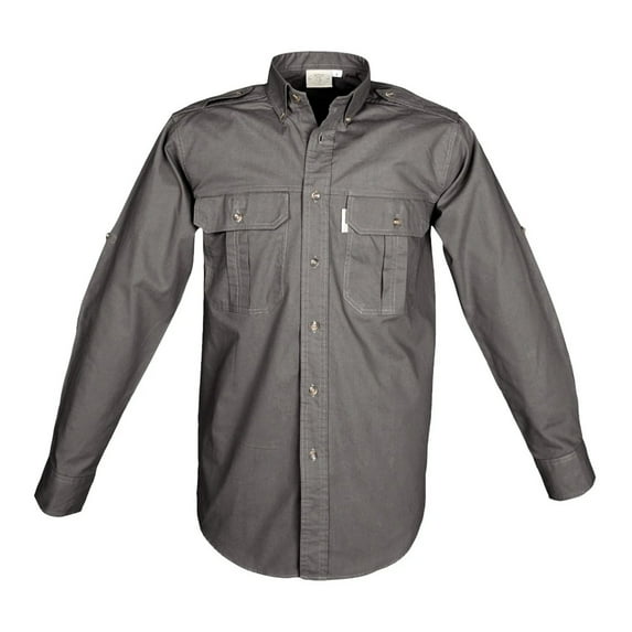 TAG SAFARI Adult Male Trail Long Sleeve Shirt, Color: Olive, Size: 2XL