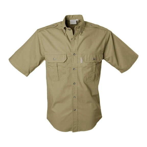 TAG SAFARI Adult Male Trail Short Sleeve Shirt, Color: Khaki, Size: S