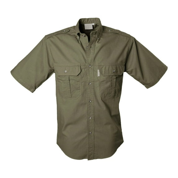 TAG SAFARI Adult Male Trail Short Sleeve Shirt, Color: Moss, Size: S
