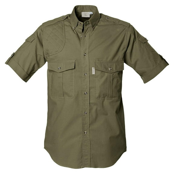 TAG SAFARI Men Shooter SS Shirt, Color: Moss, Size: 3XL (MS-041S/S-P867-M-3XL)