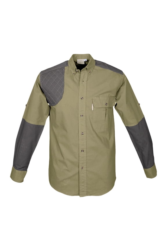 Men Upland L/S Shirt, Color: Khaki/Olive, Size: S (MS-187L/S-P867-K/O-S)