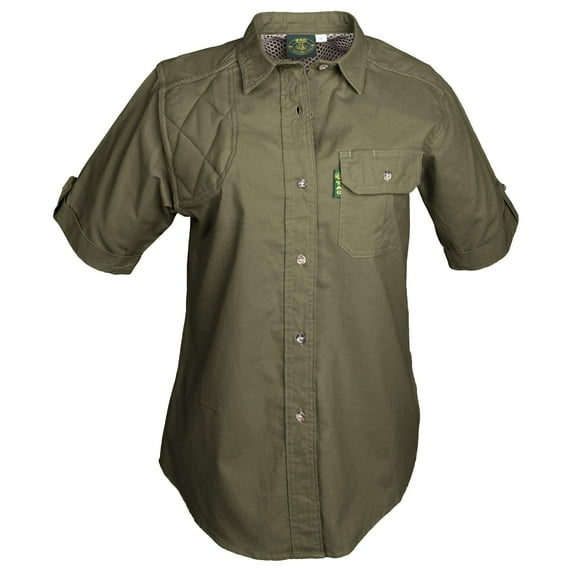 TAG Safari Clay Bird Shirt for Women - S-Sleeve (Moss, Medium)