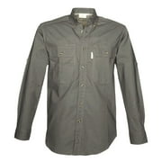 TAG Safari Mens Adventure Long Sleeve Shirt w Chest Pockets. Olive, Medium
