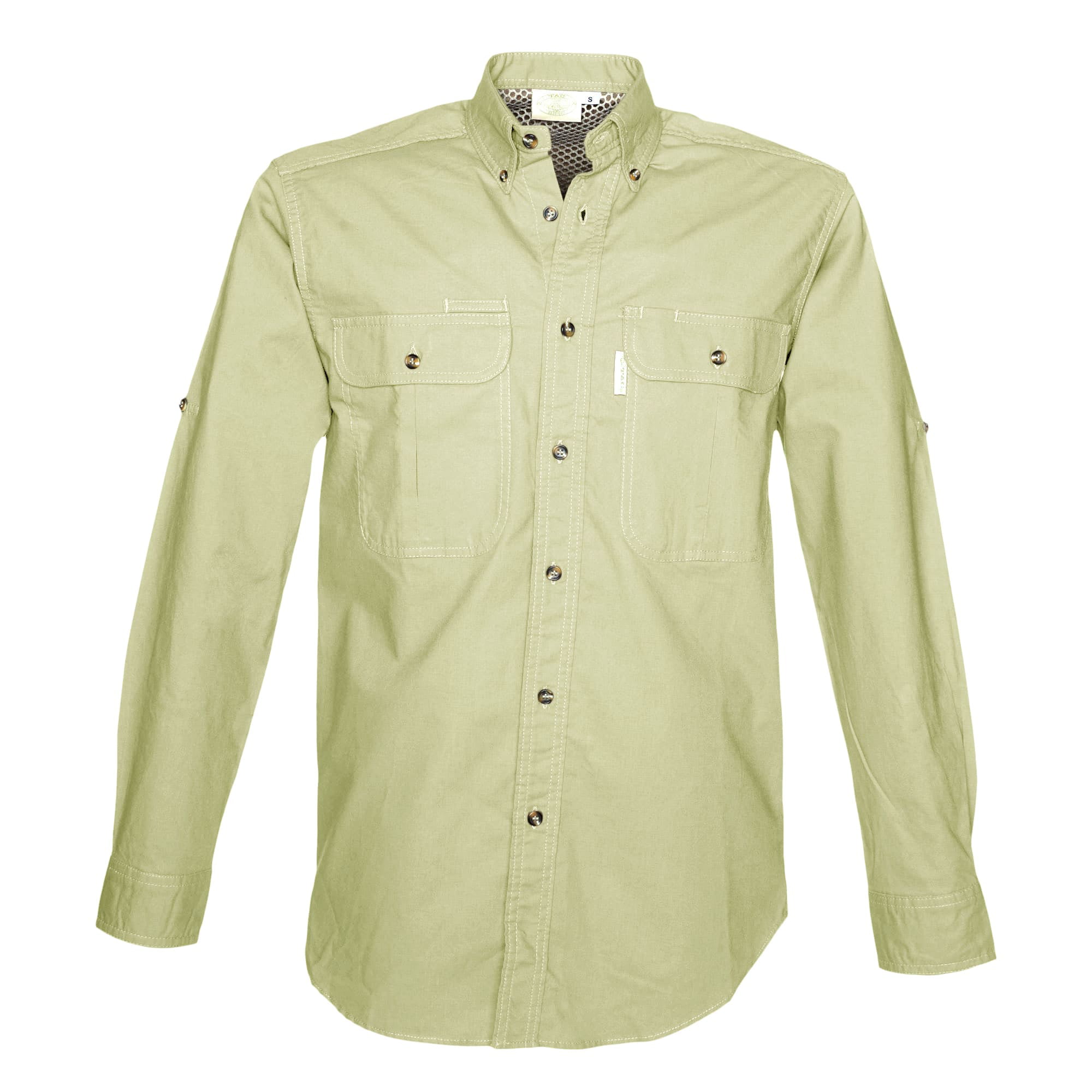 TAG Safari Men's Adventure Long Sleeve Shirt w Chest Pockets. (Moss,  XX-Large) 