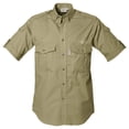 thumbnail image 1 of TAG Safari Men's Buffalo Logo Short Sleeve Shooter Shirt (Khaki, Small), 1 of 4