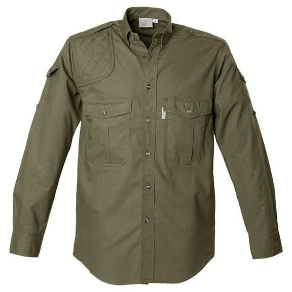 TAG Safari Men's Long Sleeve Shooter Shirt (Moss, Small)