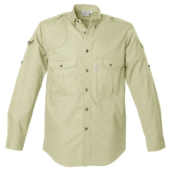 TAG Safari Men's Long Sleeve Shooter Shirt (Stone, 3X-Large)