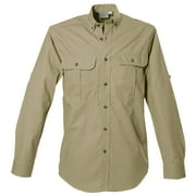 TAG Safari Men's Safari Long Sleeve Shirt w Chest Pockets (Khaki, Large)