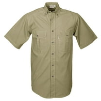 TAG Safari Men's Safari Short Sleeve Shirt w Chest Pockets (Khaki, Small)