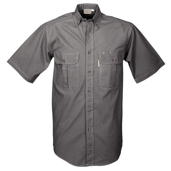 TAG Safari Men's Safari Short Sleeve Shirt w Chest Pockets (Olive, Medium)