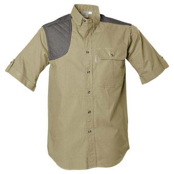 TAG Safari Men's Upland Short Sleeve Shirt (Khaki/Olive, Small)