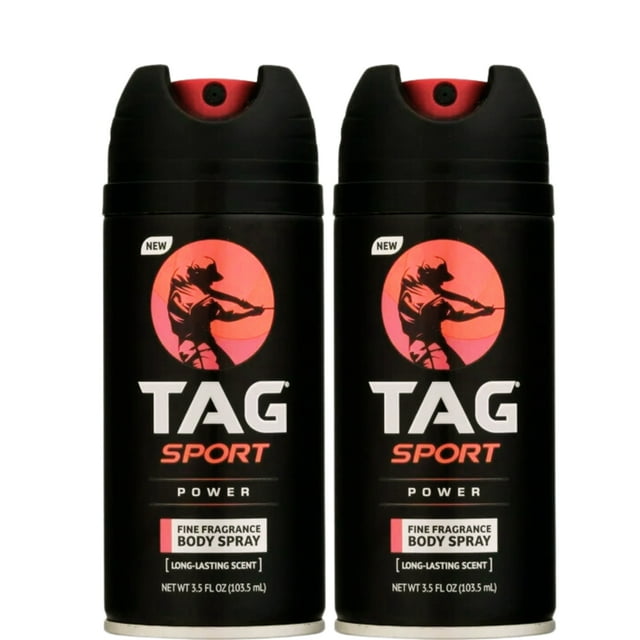 TAG Sport Power Body Spray, Fine Fragrance, 3.5 OZ (103.5 ML) 2 Pcs