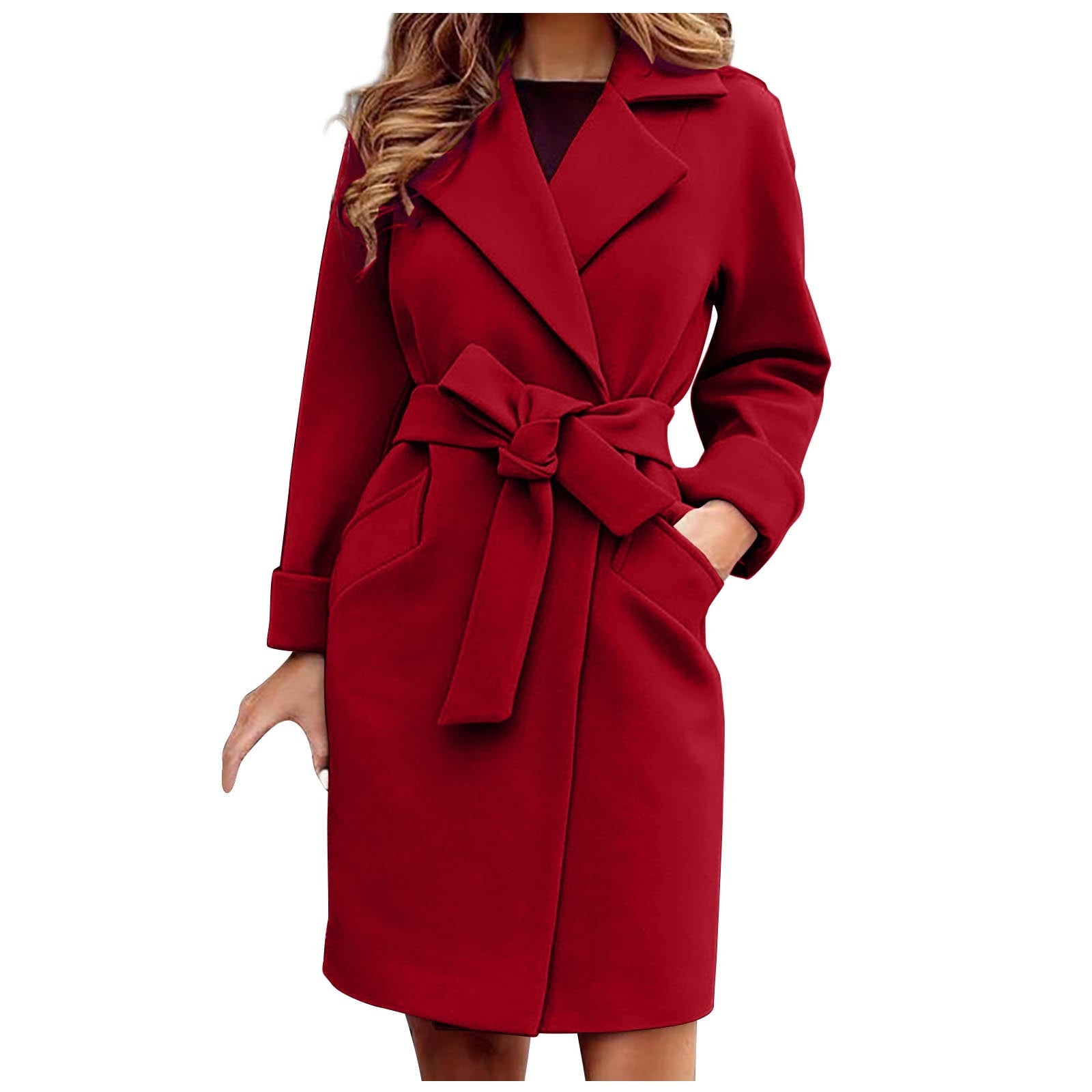 Tagold Fall and Winter Fashion Long Trench Coat, Fall Clothes for Women  2022, Women Business Attire Solid Color Long Sleeve Single Breasted Slimming  Suit Coat Top Womens Fall Cardigan, Coffee, XXXL 