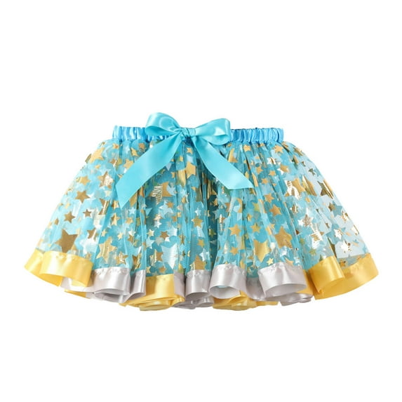 TAGOLD Fall Savings Holiday Deals 2023 Girls Party Dress, Toddler Baby Girls Cute Star Net Yarn Princess Skirt Multi-color Skirt Dress