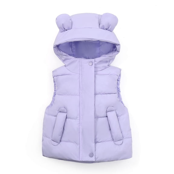TAGOLD Kids Coats, Toddler Kids Baby Boys Girls Fashion Cute Solid Color Windproof Padded Clothes Jacket Hooded Coat