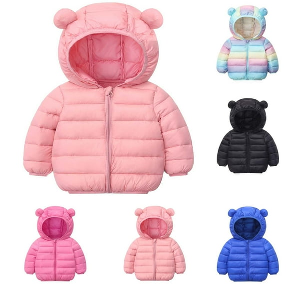 TAGOLD Kids Lightweight Solid Puffer Coat Long Sleeve for Boys & Girls