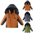 thumbnail image 1 of TAGOLD Kids Outerwear Jackets Coats Boys Girls Toddler KIDS Solid Long Sleeve Warm Hooded Zip Up Winter Outerwear, 1 of 5