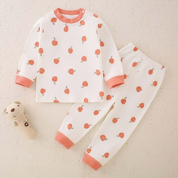 TAGOLD Kids Toddler Casual 2 Piece Outfits Set,Boys Girls Long Sleeve Winter Sets,Children's Printed Home Two-piece Long Sleeved Round Neck Top/shirt Set,9 Months