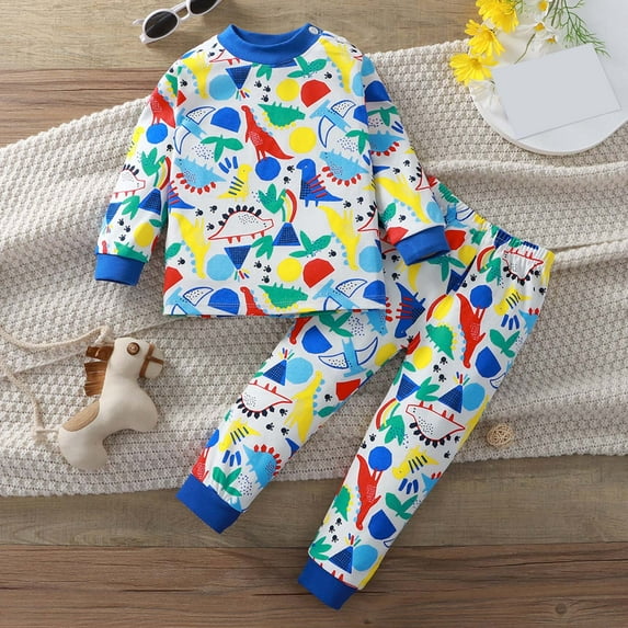 TAGOLD Kids Toddler Casual 2 Piece Outfits Set,Boys Girls Long Sleeve Winter Sets,Fashion Boys And Girls Casual Printed Long Sleeved Top Hoodie Long Pants Two-piece Set,1 Years