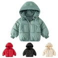 thumbnail image 1 of TAGOLD Kids Winter Coat 12Months-6Years Boys Girls Solid Thick Fleece Lined Windproof Hooded Quilted Coat, 1 of 5