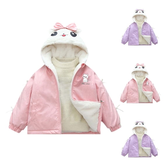 TAGOLD Kids Winter Coat Long Sleeve Fleece Lined Thick Outerwear Warm Winter Jacket for Boys Girls Kids Puffer Jacket