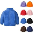 thumbnail image 1 of TAGOLD Kids Winter Coat Solid Long Sleeve No Hood Jacket Zip Pockets Casual Outerwear Kids Outerwear Coats Winter Jacket, 1 of 4