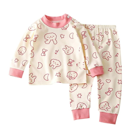 TAGOLD Kids Winter Outfit Sets,Fall Winter Hooded Set for Kids,Fashion Girls And Boys' Casual Long Sleeve Tops Round Neck Collar Botton Printed Long Pants Sets