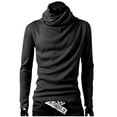 thumbnail image 1 of TAGOLD Men Fall Winter Sweater Tops,Men's Solid Color High Neck Pullover Long Sleeved Loose Base Shirt Top Sweater Turtleneck Sweater, 1 of 4