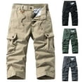 thumbnail image 1 of TAGOLD Mens Cargo Capris Pants Elastic Waist Zipper Pocket Knee Length Summer Lightweight Work Pants, 1 of 5
