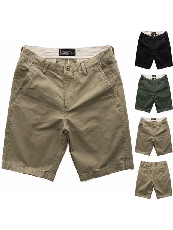 Mens Half Shorts Pants Solid Color Casual Elastic Waist Sports Fitness Workwear Bottoms