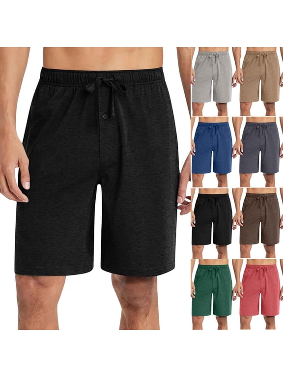 Mens Half Shorts Pants Solid Color Elastic Waist Zipper Button Summer Beach Home Shorts