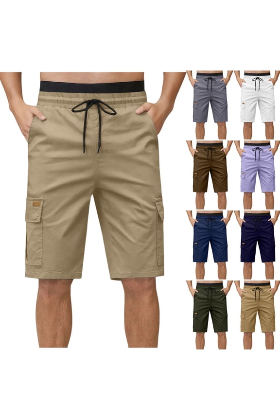 Mens Half Shorts Pants Solid Color Pocket Summer Workwear Fashion Comfortable Daily Casual Shorts