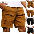 thumbnail image 1 of TAGOLD Mens Summer Cargo Shorts Solid Color Cargo Zipper Pocket Lightweight Summer Casual Shorts, 1 of 5